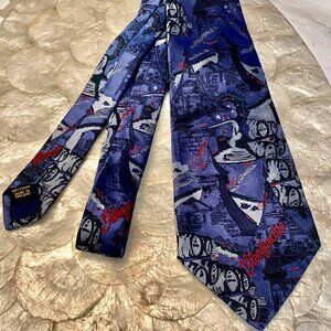 Glenfarclas Distillery  Blue and Red Scenic Whisky Neck Tie